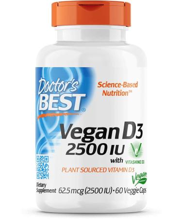Doctor's Best Vegan D3 120ct Vegetarian Capsules - Essential Vitamin Supplement - Buy Online on GoSupps.com
