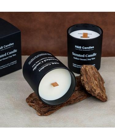 Scented Candles for Men - Amber Ocean 9oz Soy Candle Gift for Birthday Holidays Father's Day - Long Lasting 50 Hours Burn - Buy Online on GoSupps.com