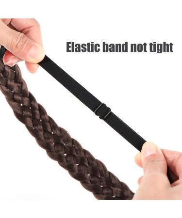 Braid Headband 5 Strands Synthetic Hair Braided Headband with Adjustable Elastic Stretch Chunky & Wide Plaited Braid Hair Band Hairpiece Style 3 - Buy Online on GoSupps.com