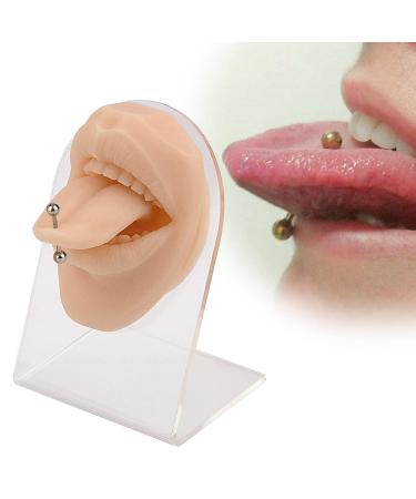 SimCoach Soft Silicone Tongue & Mouth Model | Piercing Practice Body Parts with Acrylic Stand | Jewelry Display Mold - Buy Online on GoSupps.com