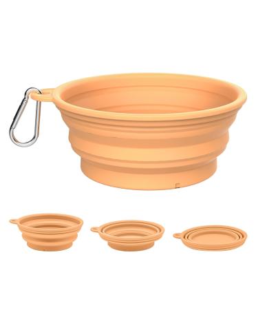 Tokayife foldable dog bowl 560ml travel bowl dog foldable dog bowl with carabiners for indoor and outdoor area (individual bowl orange) individual orange