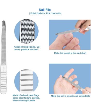 HIFAU 8PCS Premium Cuticle Nippers Pusher Manicure Set | Professional Ingrown Toenail File & Cuticle Remover Trimmer | Stainless Steel Nail Art Kit for Gel Nails - Travel Gift - Buy Online on GoSupps.com