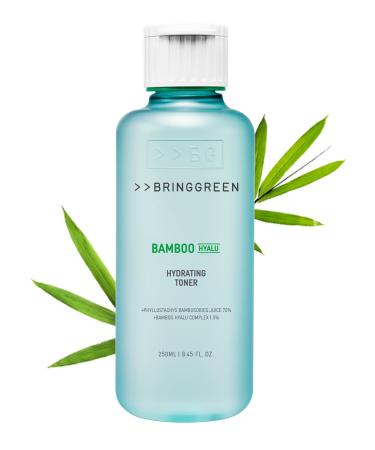BRING GREEN Bamboo HYALU Hydrating Toner | Mild Daily Refreshing Toner formulated with Hyaluronic Acids to Provide Deep Hydration to Dry Dull Skin 8.45 Fl. Oz. 250ml