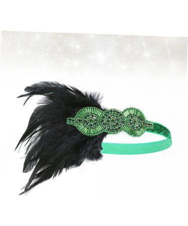 HAPINARY Feather Headdress Vintage Hairband Hair Band Headdress for Party Hairband Party Headdress Hijab 1920s Headband Dance Headpiece Turban Party Headwear Bride Accessories Prom One Size Green - Buy Online on GoSupps.com