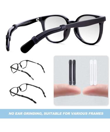 Buy Eyeglass Ear Grips | 12 Pairs of Silicone Ear Hook Cushions for Comfort & Secure Fit - Black & White Options - Buy Online on GoSupps.com