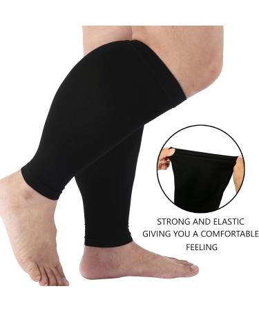 Plus Size Compression Sleeves for Calves | Relieve Varicose Veins & Swelling | 7XL Wide Calf Compression Sleeves for Men & Women | Perfect for Work Travel & Sports - Buy Online on GoSupps.com