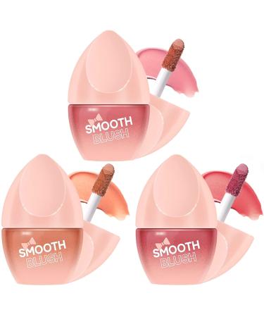 3 Colors Creme Liquid Cheek Tint  Matte liquid blush  smooth creamy texture blush  Breathable Feel  Sheer Flush Of Color  Natural-Looking  Advanced Hazy for Cheeks  Lips  Eyes(4&5&6) 04&05&06