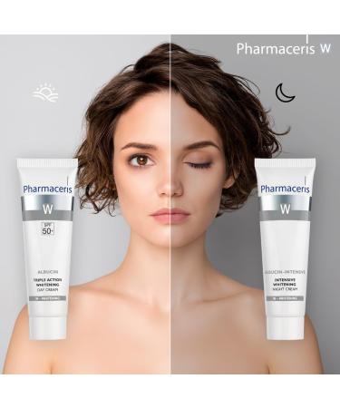 Pharmaceris W Albucin Triple Action Whitening Day Cream SPF 50 Cream for Discolored Skin UV Protection 4% Niacinamide Vitamin E - 30 ml - Buy Online on GoSupps.com