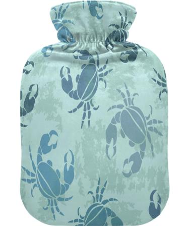 Retro Sweet Crabs 1L Hot Water Bottle - Plush Cover for Kids & Adults | Winter Heat & Comfort - Buy Online on GoSupps.com