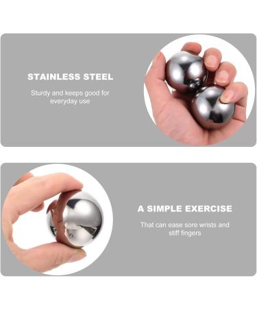 Frcolor 2-Pack Stainless Steel Massage Balls - Fitness & Health Chatting Toys - Durable Metal Handballs - Buy Online on GoSupps.com