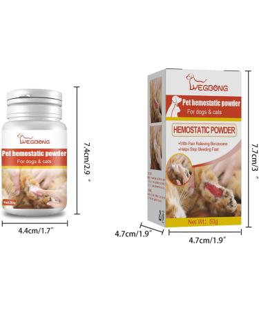 IOOOFU Styptic Powder Safe for Dogs and Cats Blood Stopper Puppy-Home Profession Aids Supplies Traumatic Hemostatic Powder 50ml - Buy Online on GoSupps.com
