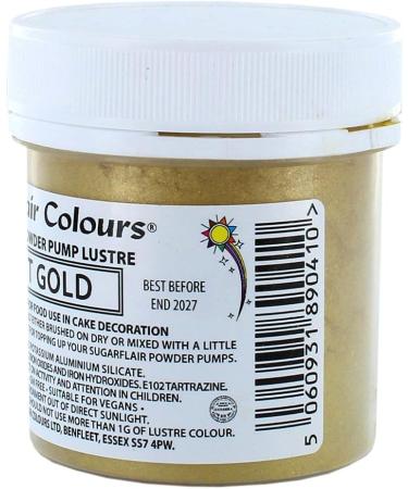 Sugarflair Light Gold E171 Free Edible Glitter Dust Powder Pump Refill - Food Colouring Powder Edible Colour Dust Brush On or Add Rejuvenator for a Paint Effect - 25g - Buy Online on GoSupps.com