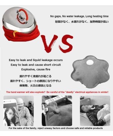 Stainless Steel Hot Water Bottle | 1L/1.5L/2L/3L | Reusable Metal Warm Bottle with Cover | Perfect Gifts for Family & Friends - Buy Online on GoSupps.com