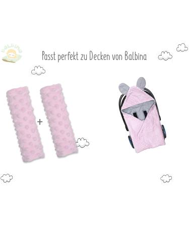 Balbina 2-Piece Belt Cushion | Minky Fabric Shoulder Pad for Adults & Kids | Universal Protector for Car Seats Strollers & Backpacks - Light Pink - Buy Online on GoSupps.com