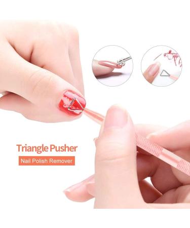 HaimiLiya Dual-End Cuticle Pusher & Gel Nail Remover Tool - 410 Stainless Steel, Pink - Nail Cleaner & Polish Remover Tool - Buy Online on GoSupps.com