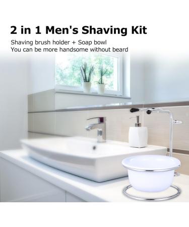 2 in 1 Men's Shaving Set | Shaving Brush Holder & Soap Bowl Tool - Premium Grooming Essentials for a Perfect Shave - Buy Online on GoSupps.com