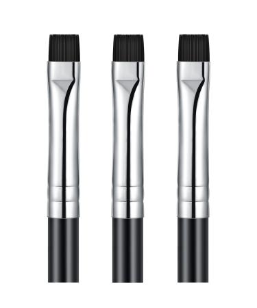 3 pieces of eyebrow brushes finely angled brush flat blasted eyeliner brushes per precision gel eyeshadow makeup brushes ultra -thin synthetic bristles with flat angle
