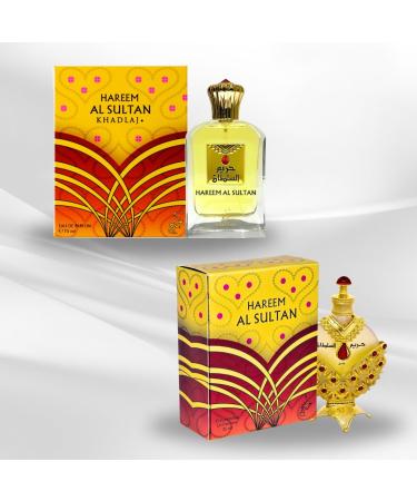 KHADLAJ PERFUMES Hareem Al Sultan Gold 2-Piece Gift Set for Unisex (2.5 Oz Eau De Parfum Spray + 1.18 Oz concentrated perfume oil) - Buy Online on GoSupps.com