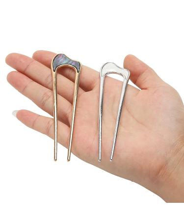 12 French Twist Hair Forks - Large U-Shaped Styling Pins for Long, Thick, Curly, and Fine Hair - Vintage Metal Hair Sticks - Buy Online on GoSupps.com