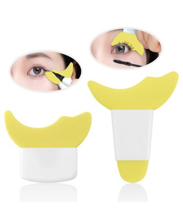 3 In 1 Eyelashes Tools Mascara Shield Applicator Guard Silicone Eyeliner Stencil Kit Ideal Winged Eyeliner Tool Eyeshadow Stencils For Beginner Mascara Applicator Shield Mascara Tool Mascara Guard 2 Yellow