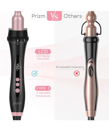 Prizm Pro Clamp Curling Iron Set 5 Interchangeable Barrels 11 Adjustable Temp Dual Voltage Rose Pink Perfect for Travel & Beautiful Curls - Buy Online on GoSupps.com