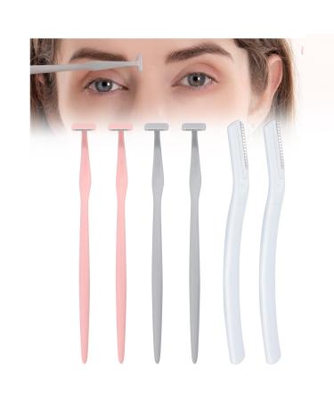 6 Pieces Eyebrow Razors for Women - Japanese Blades Precision Eyebrow Razors Small Face Razors for Peach Fuzz Small Dermaplane Razors Multipurpose Exfoliating Dermaplaning Tools pink 3