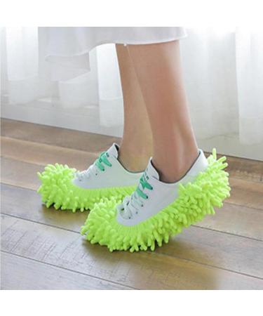 Multifunction Floor Dust Cleaning Slippers Shoes Lazy Mopping Shoes Home Floor Cleaning Micro Fiber Cleaning Shoes Cover Green 1