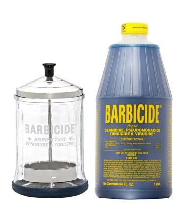 King Research Barbicide Disinfecting Jar Midsize 21oz + Disinfectant 64oz