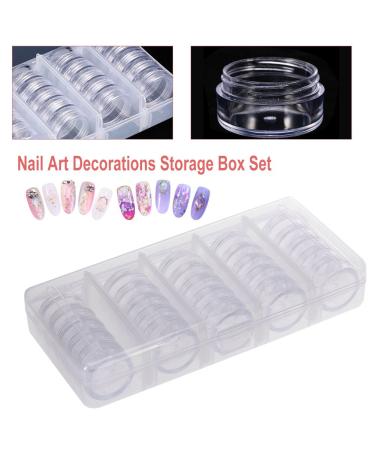 25pcs Nail Art Decorations - Transparent Sequins Glitter Storage Box Organizer for Salons | International Shipping - Buy Online on GoSupps.com