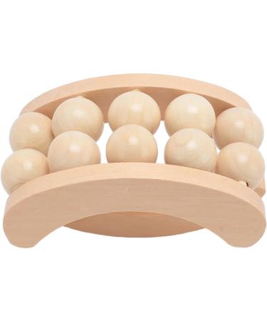 Wooden Massage Roller with 10 Beads - Deep Tissue Stress Relief Handheld Massager for Neck & Foot - Buy Online on GoSupps.com