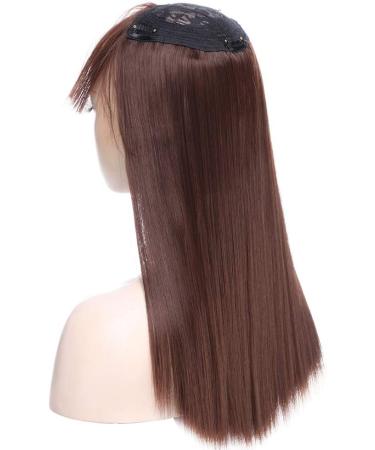 17" Inch Hair Topper Synthetic Clip In Hair Toppers Straight Hair Extensions For Thinning Hair Women - Medium Brown(Length:43CM Weight:120g) - Buy Online on GoSupps.com
