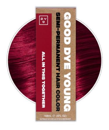 Good Dye Young Semi Permanent Red Hair Dye (All In This Together)   UV Protective Temporary Hair Color Lasts 15-24+ Washes   Conditioning Burgundy Hair Dye