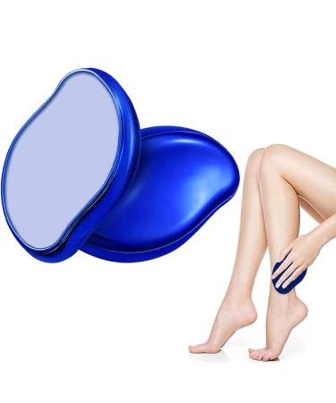 Crystal Hair Eraser for Hair Removal,Crystal Hair Remover for Women and Men,Painless Exfoliation Hair Removal Tool for Arms Legs Back,Reusable & Washable Epilator (Blue)