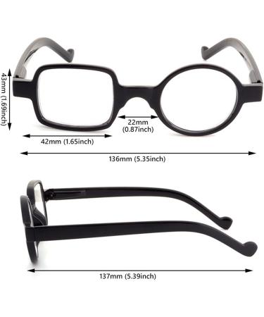 Kodilin Round Square Reading Glasses for Men & Women - Anti-Blue Light Spring Hinge Multiple Prescriptions (1.0 - 3.5) Perfect for Computers & Gaming - Black - Buy Online on GoSupps.com