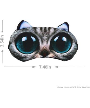 Cute 3D Animal Sleep Mask - Cat Dog Eyeshade for Kids Women Adults (American Shorthair) Green - Buy Online on GoSupps.com