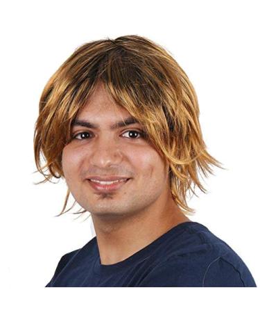 BGHJUE Men's Golden Yellow Wig - Long Curly Synthetic Hair Fiber for Daily Wear - Buy Online on GoSupps.com