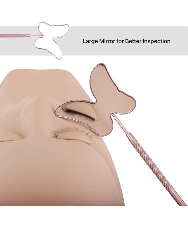 Miuffue Butterfly Lash Mirror - Stainless Steel Detachable Cute Pink Makeup Mirror for Lash Extensions - Buy Online on GoSupps.com