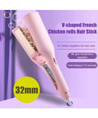 Rommantic French Egg Roll Curling Iron Egg Roll Hair Waving Iron Hair Curler Styling Tools Crimper Hair Iron Hair Waving Curling Wand US Purple - Buy Online on GoSupps.com