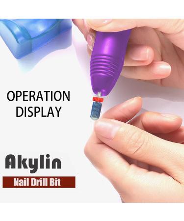 Akylin Carbide Nail Drill Bits - 3/32 Fast Remove for Acrylic/Hard Gels Smooth Round Top for Manicure Pedicure Cuticle Gel Polishing Salon Bits-Left and Right Hand(Fine) Fine-F Type-C - Buy Online on GoSupps.com