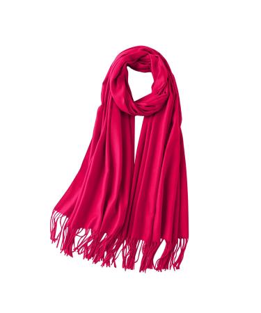 Women's scarf winter cotton triangular scarf Elegant Print triangular scarf poncho cape with button autumn scarf triangular cloth Hot pink