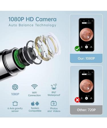 1080P Ear Camera Ear Wax Removal Kit with 7 Picks | Ear Cleaner for iOS & Android - Black - Buy Online on GoSupps.com