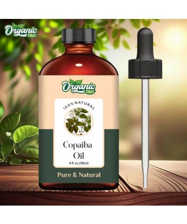 Organic Zing Copaiba (Copaifera officinalis) Oil | Pure & Natural Essential Oil for Skincare Aroma and Diffusers - 118ml/3.99fl oz - Buy Online on GoSupps.com