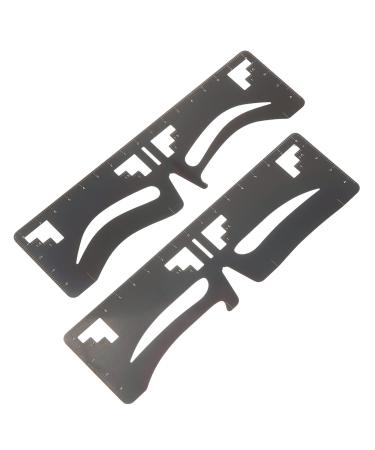 2pcs Eyebrow Ruler Brow Guide Template Eyebrow Shaping Stencil Eyebrow Shape Card 1 count (Pack of 1) Black