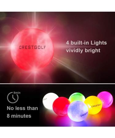 Crestgolf LED Glow Golf Balls - 3pcs Night Golf Balls with 4 LED Lights - Long Distance and Bright - Red+Blue+Green - Buy Online on GoSupps.com