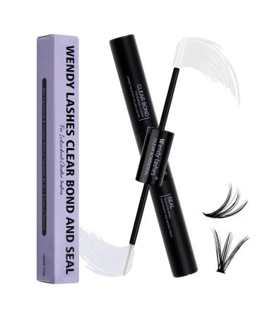 Wendy lashes eyelash glue Clear lash bond and Seal DIY eyelash extension lash glue bond and Seal white eyelash glue cluster lash glue (Clear lash bond and Seal-10ml) lash bond and Seal-Clear