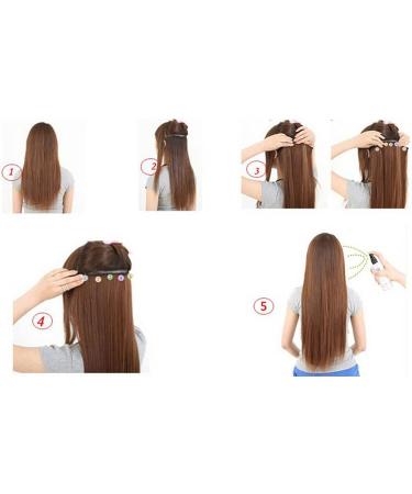Faringoto Clip in Hair Extensions Real Human Hair Hairpiece Blonde Wig Clips 1B# - Buy Online on GoSupps.com
