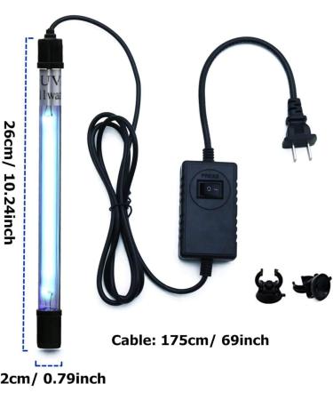 Submersible Aquarium Clean Light 11W (HUV-11) - Clear Green Algae, Waterproof Lamp for Fish Tank & Pond - Buy Online on GoSupps.com