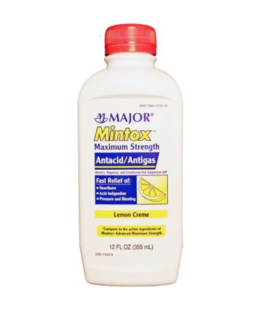 MAJOR MINTOX Maximum Strength Liquid Aluminum HYDROXIDE-400 MG/5 ML White 12 oz UPC 309045725146