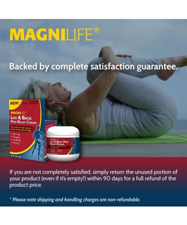MagniLife Leg & Back Pain Relief Cream - Fast-Acting Sciatica Pain Relief | Soothes Burning, Tingling, Stabbing Pains | Aloe & Calendula | 4oz - Buy Online on GoSupps.com