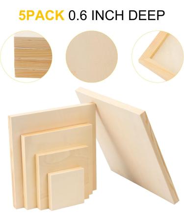 5-Piece Square Unfinished Wood Canvas Panel Boards for Painting and Home Decor - Buy Online on GoSupps.com